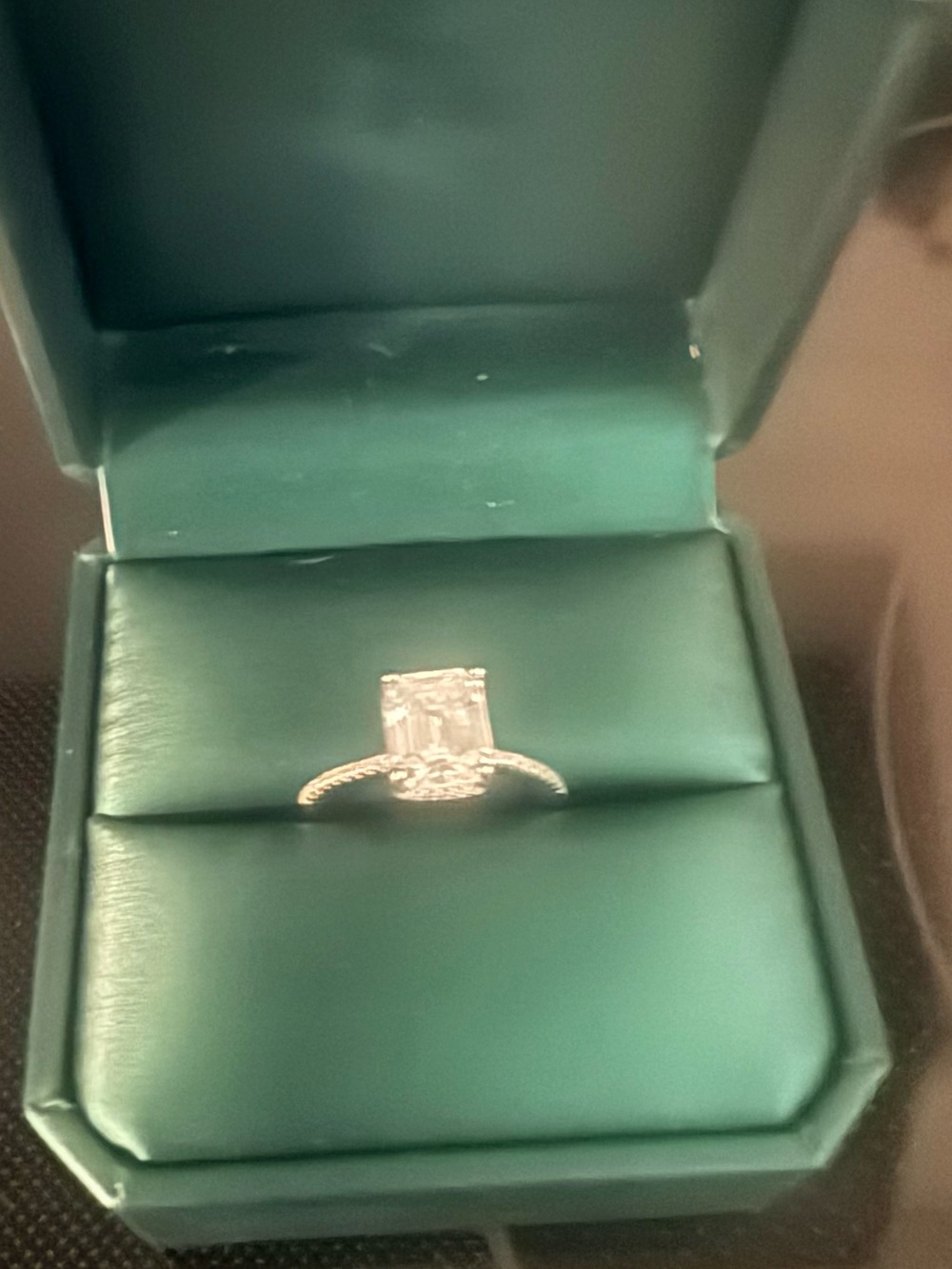 Emerald-Cut 4 Carat Moissanite Sterling Silver Ring - New